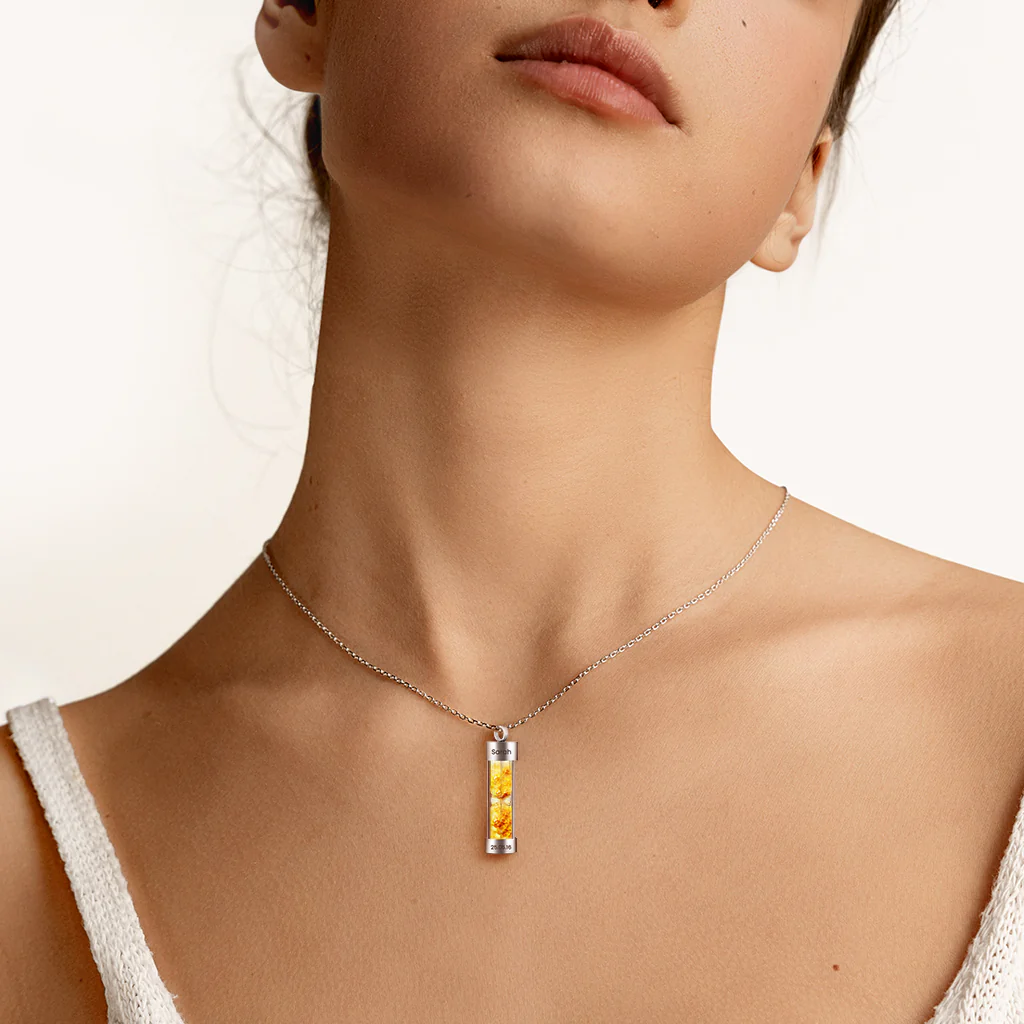 Gnoce Custom Name Necklace Hourglass Remember Gift - Image 2