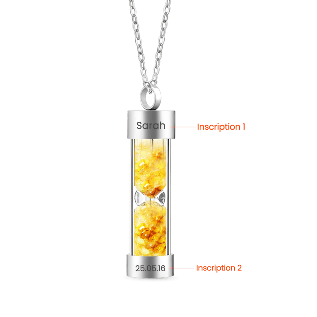 Gnoce Custom Name Necklace Hourglass Remember Gift - Image 3