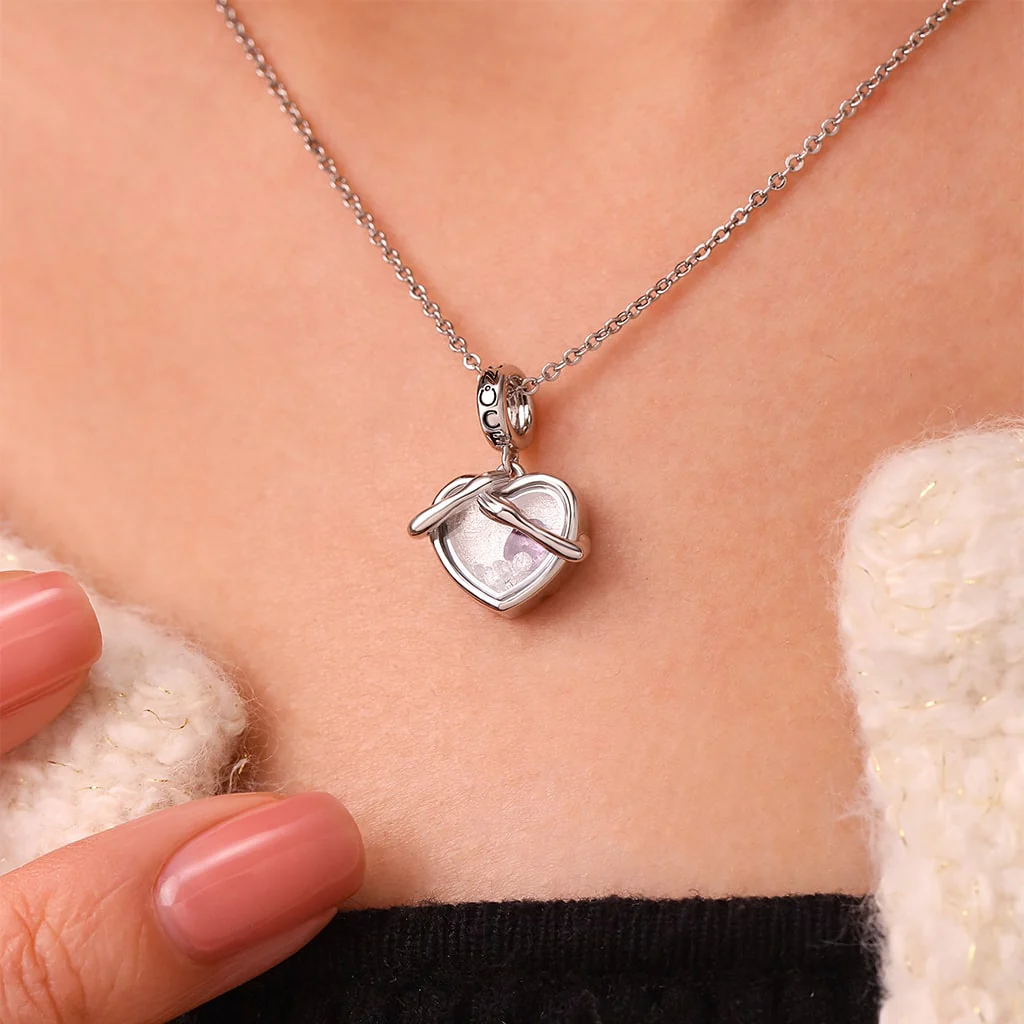Gnoce Hug Love Locket Birthstone Charm Platinum-plated Silver Blend - Image 7