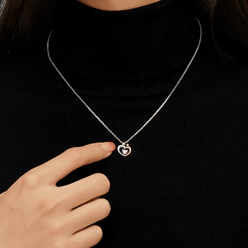 Gnoce Mother Child Hugging Birthstone Necklace - Image 6