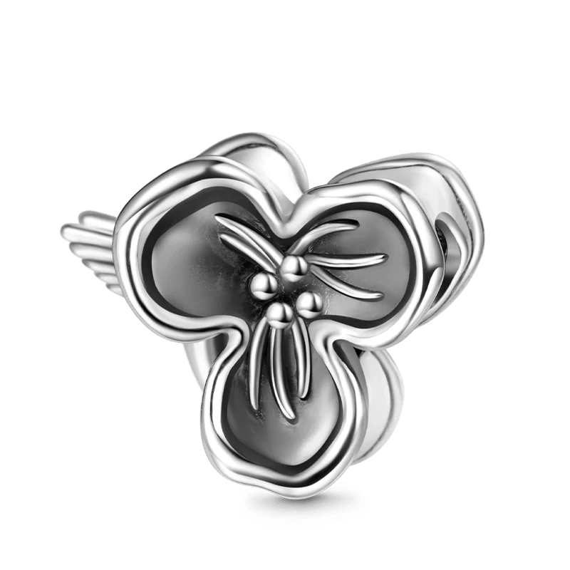 Gnoce Hummingbird Loves Flower Charm Platinum-plated Silver Blend - Image 2