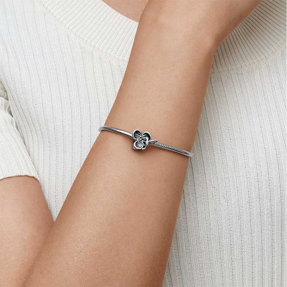 Gnoce Hummingbird Loves Flower Charm Platinum-plated Silver Blend - Image 5
