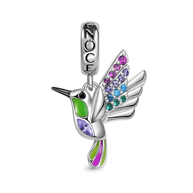 Gnoce Hummingbird Charm Platinum-plated Silver Blend