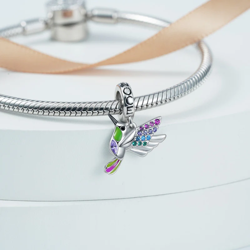 Gnoce Hummingbird Charm Platinum-plated Silver Blend - Image 3