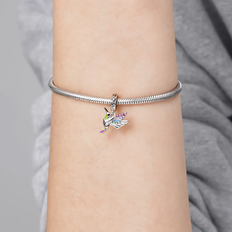 Gnoce Hummingbird Charm Platinum-plated Silver Blend - Image 4
