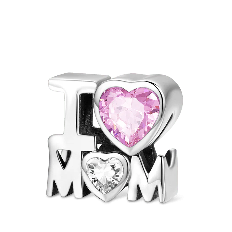 I Love Mom Gift Charm Bead 925 Sterling Silver