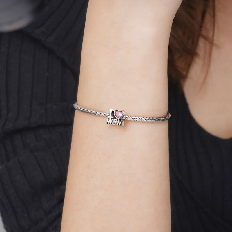 I Love Mom Gift Charm Bead 925 Sterling Silver - Image 4