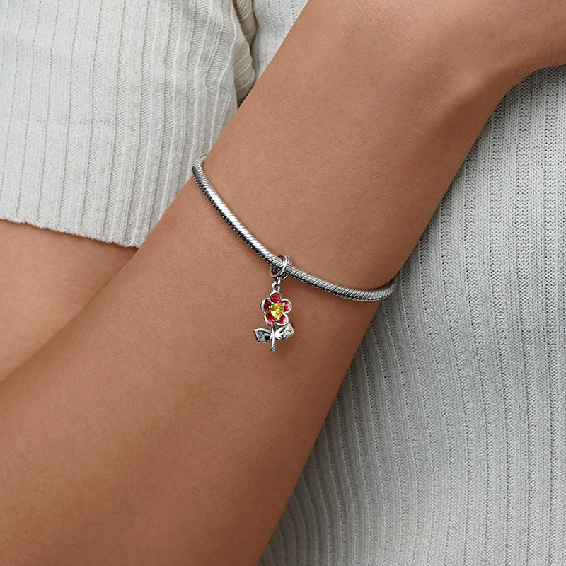 Gnoce "I Love You" Blossom Charm Platinum-plated Silver Blend - Image 5