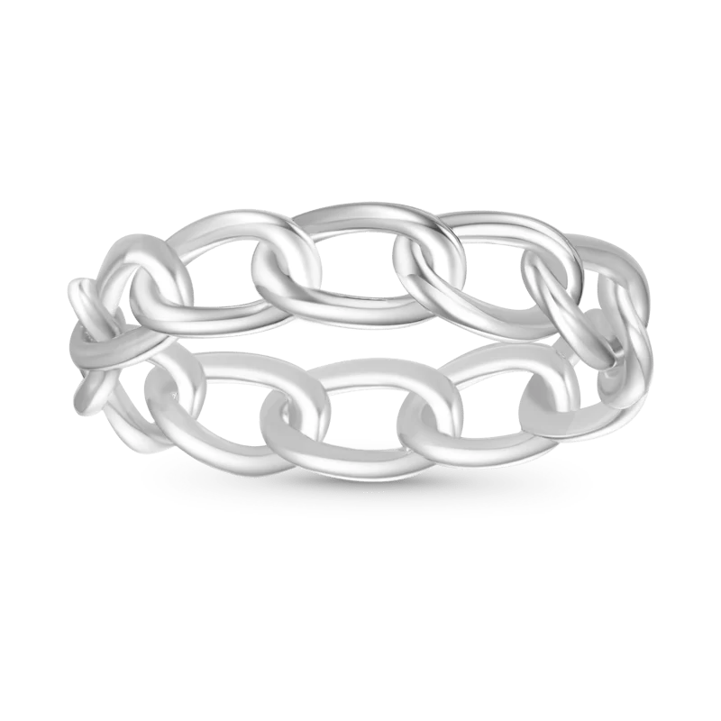 Gnoce Iconic Twist Silver Band Ring Platinum-plated Silver Blend
