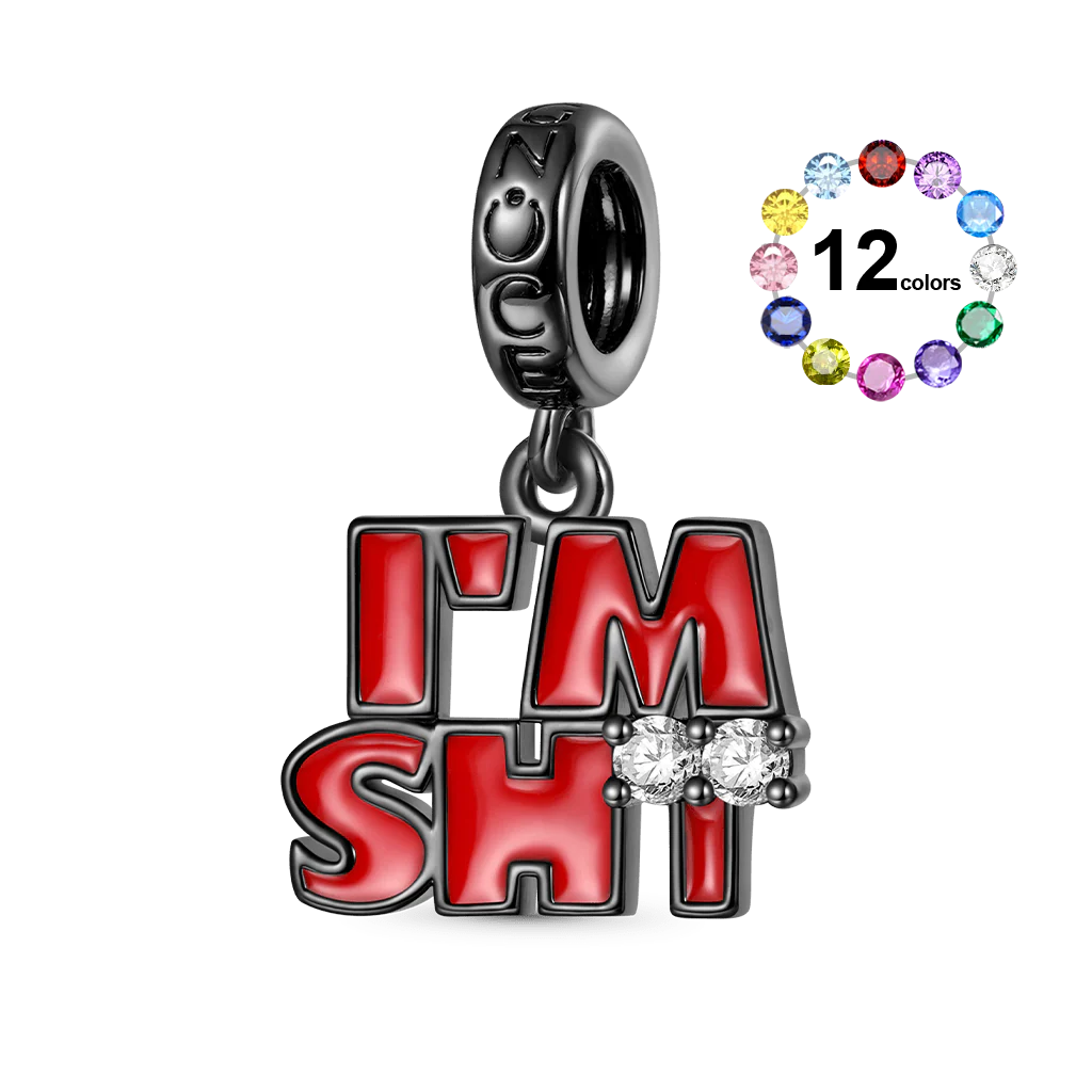 Gnoce IM SHY Individuality Birthstone Charm Platinum-plated Silver Blend