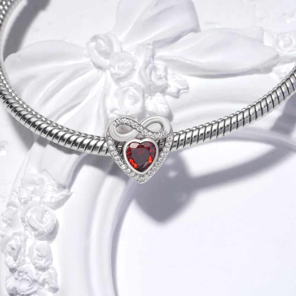 Gnoce Infinite Love Heart Birthstone Charm - Image 3