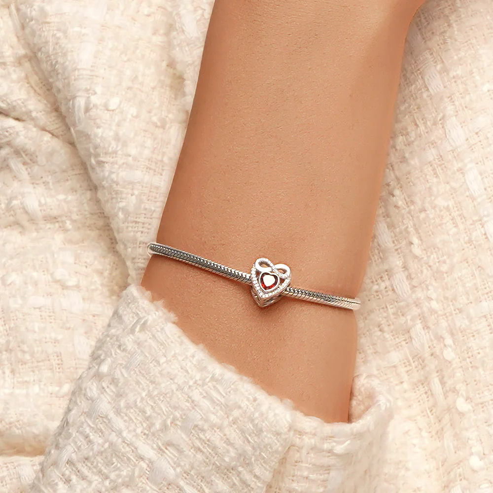 Gnoce Infinite Love Heart Birthstone Charm - Image 5