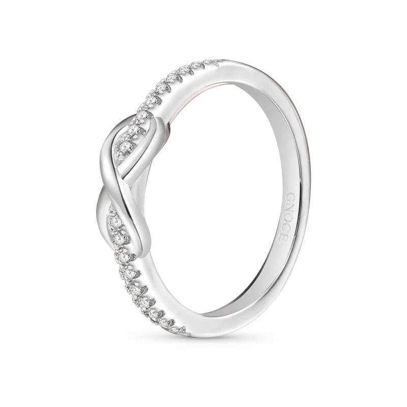 Gnoce Infinite Love Diamond Ring Platinum-plated Silver Blend - Image 2