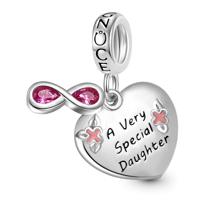 Gnoce Infinite Love Heart Charm Platinum-plated Silver Blend