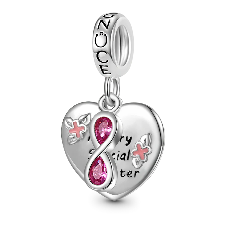 Gnoce Infinite Love Heart Charm Platinum-plated Silver Blend - Image 2