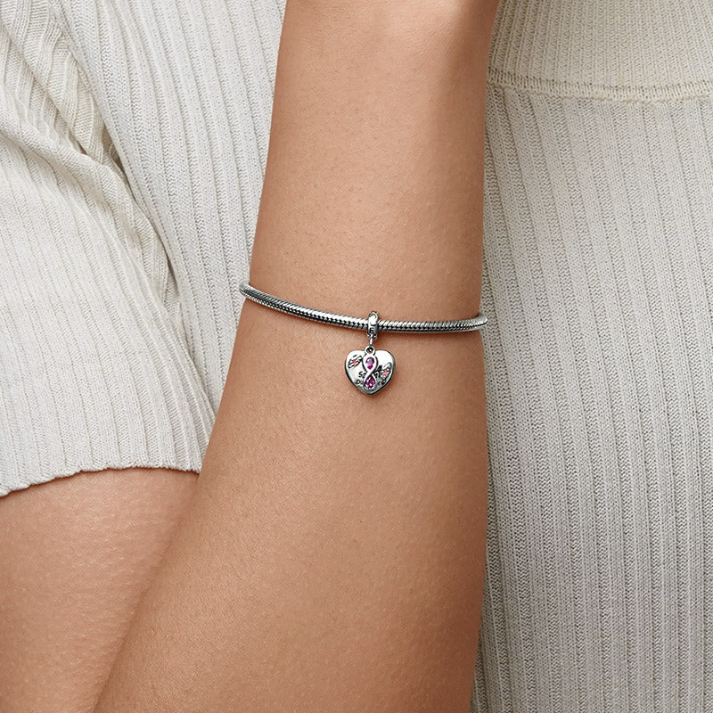 Gnoce Infinite Love Heart Charm Platinum-plated Silver Blend - Image 6
