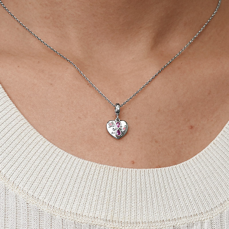 Gnoce Infinite Love Heart Charm Platinum-plated Silver Blend - Image 8