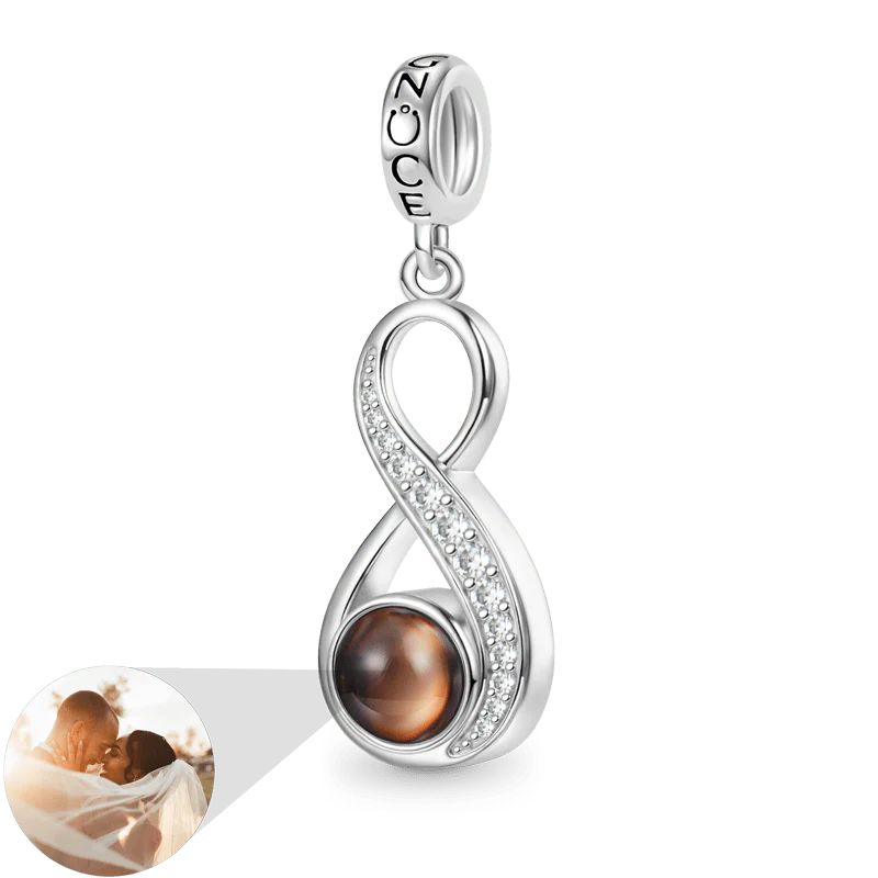 Gnoce Projection Infinite Love Personalized Photo Charm Platinum-plated Silver Blend