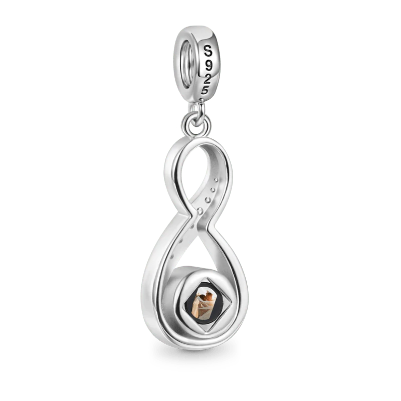 Gnoce Projection Infinite Love Personalized Photo Charm Platinum-plated Silver Blend - Image 2