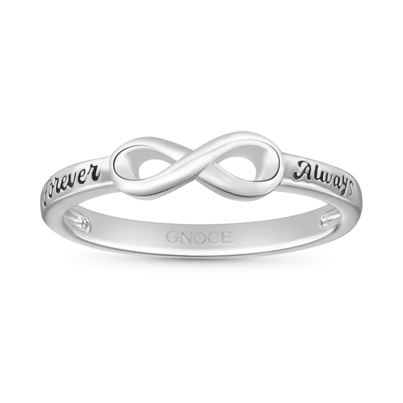 Gnoce "Forever and Always" Infinite Love Ring Platinum-plated Silver Blend