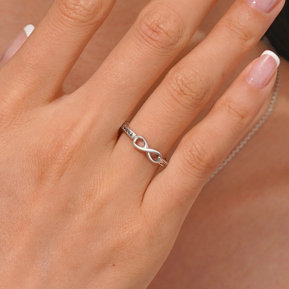 Gnoce "Forever and Always" Infinite Love Ring Platinum-plated Silver Blend - Image 5