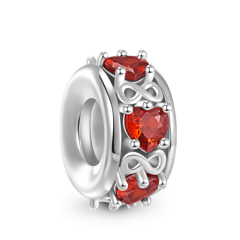 Gnoce Shimmering Infinite Love Stopper Charm Platinum-plated Silver Blend - Image 2