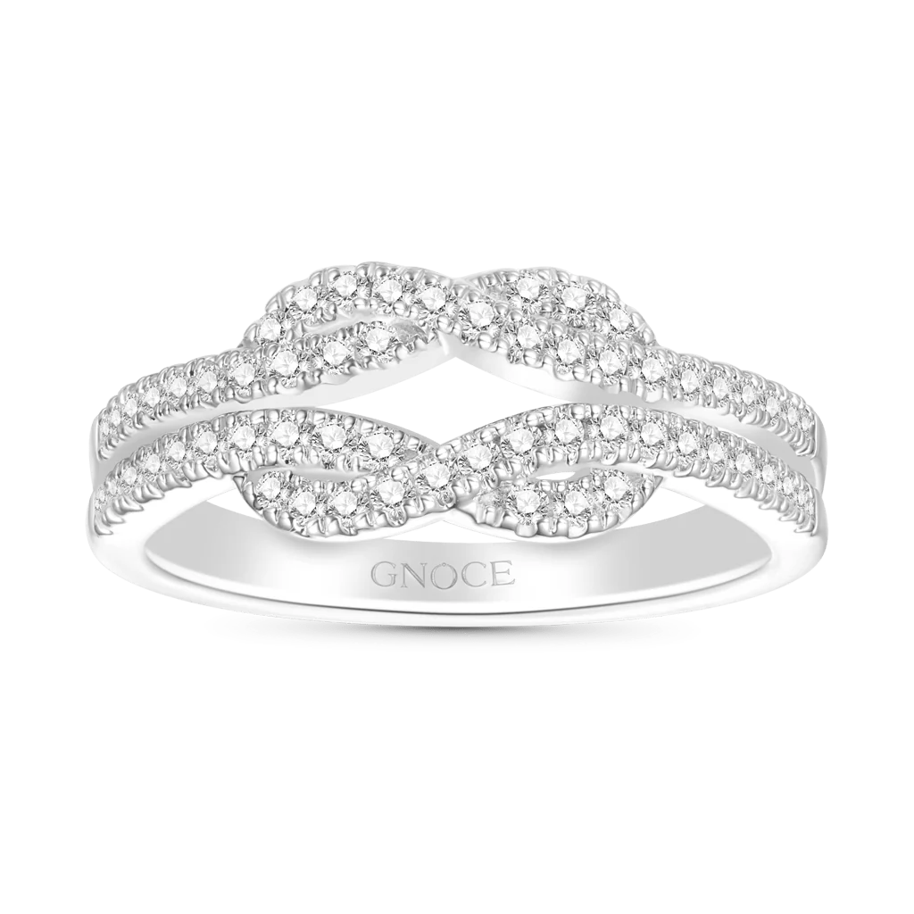 Gnoce Infinite Pave Band Ring Platinum-plated Silver Blend