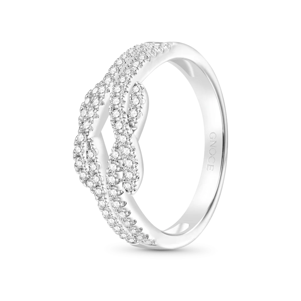 Gnoce Infinite Pave Band Ring Platinum-plated Silver Blend - Image 2