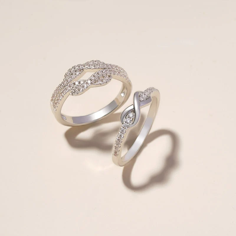 Gnoce Infinite Pave Band Ring Platinum-plated Silver Blend - Image 3