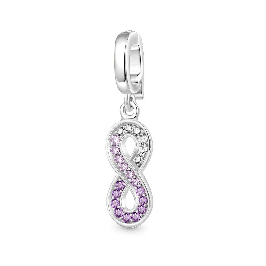 Gnoce Infinity Love Clasp Clusters Charm Platinum-plated Silver Blend
