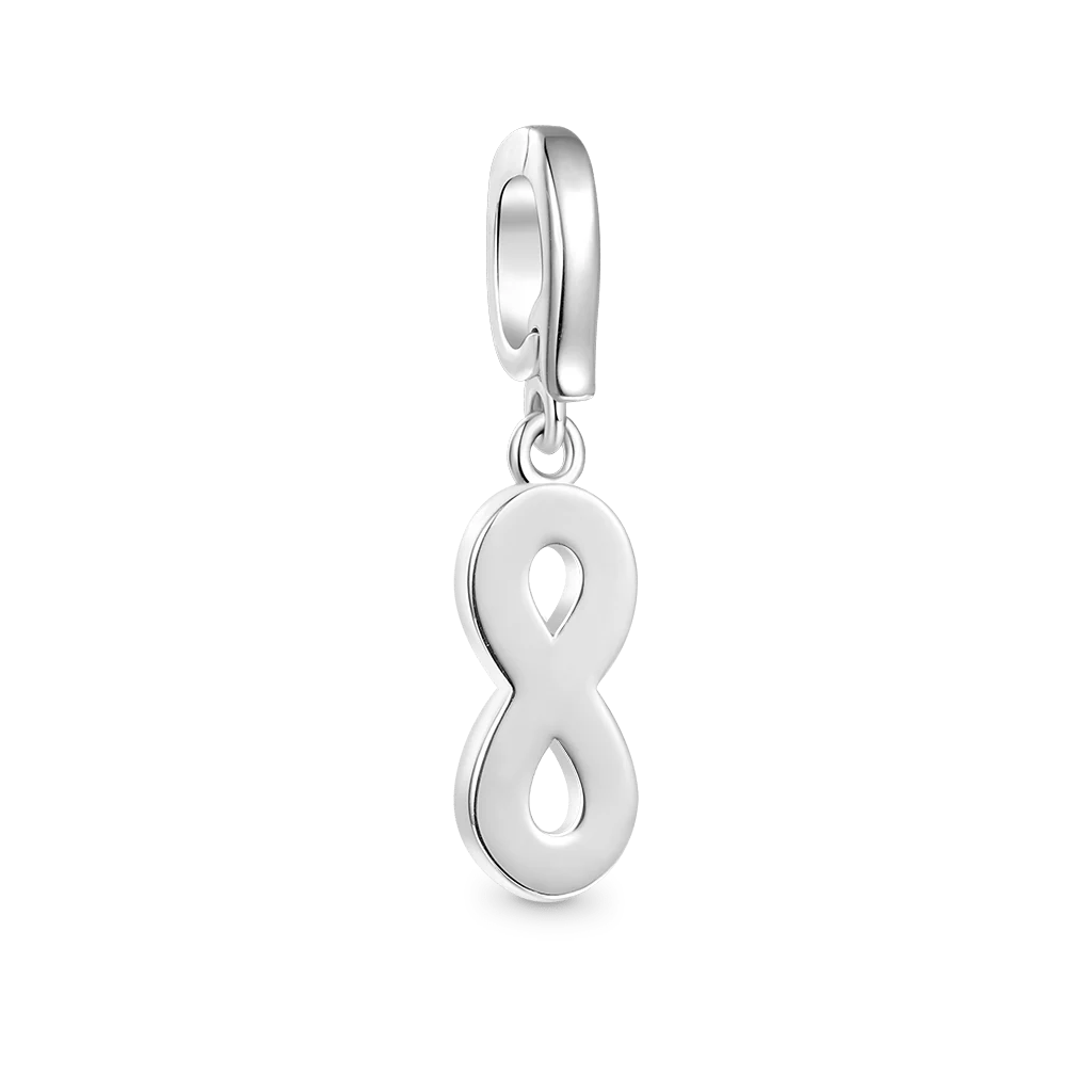 Gnoce Infinity Love Clasp Clusters Charm Platinum-plated Silver Blend - Image 2