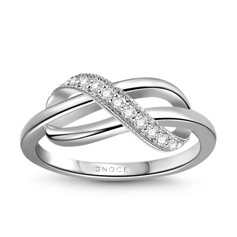 Gnoce Infinity Ring Platinum-plated Silver Blend
