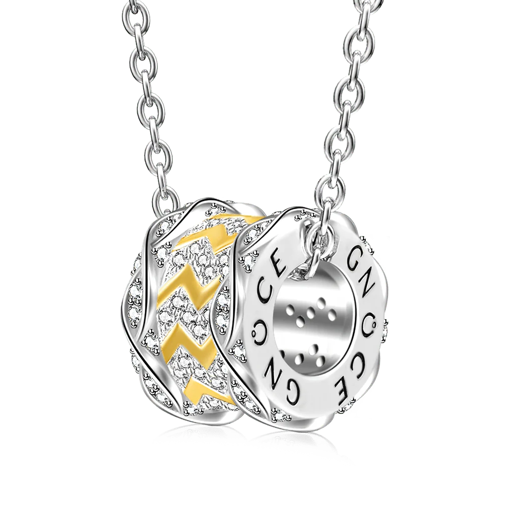 Gnoce Infinity Wave Pendant Necklace Platinum-plated Silver Blend