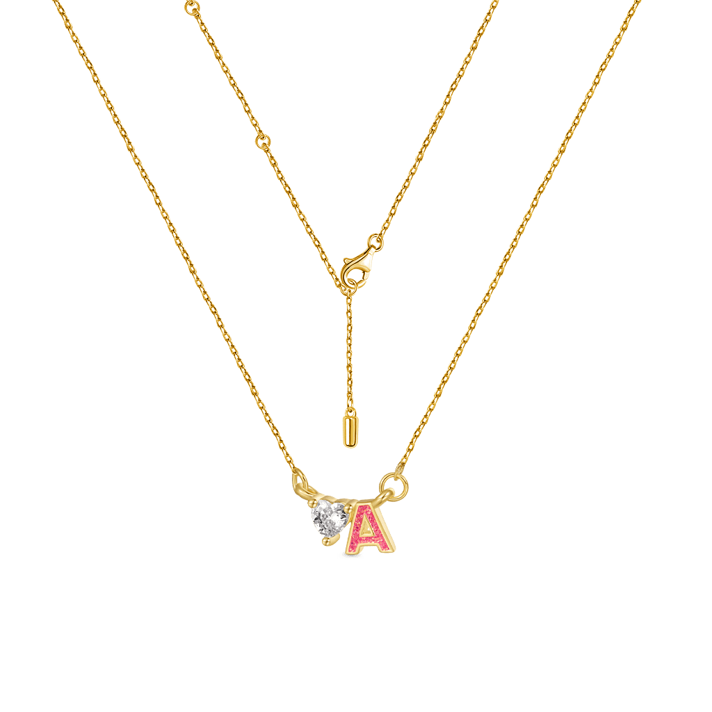 Gnoce Personalized Initial A Birthstone Gold Necklace - Image 4