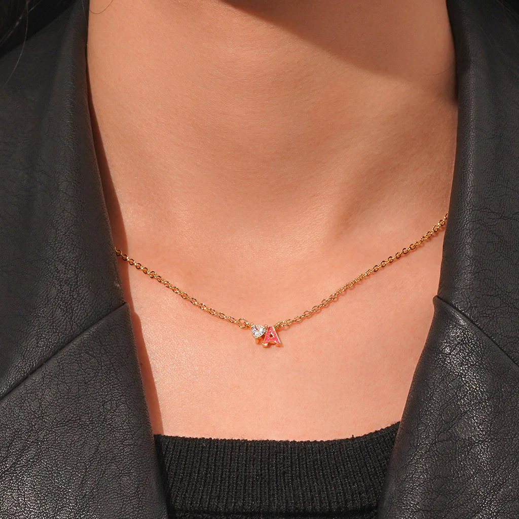 Gnoce Personalized Initial A Birthstone Gold Necklace - Image 7