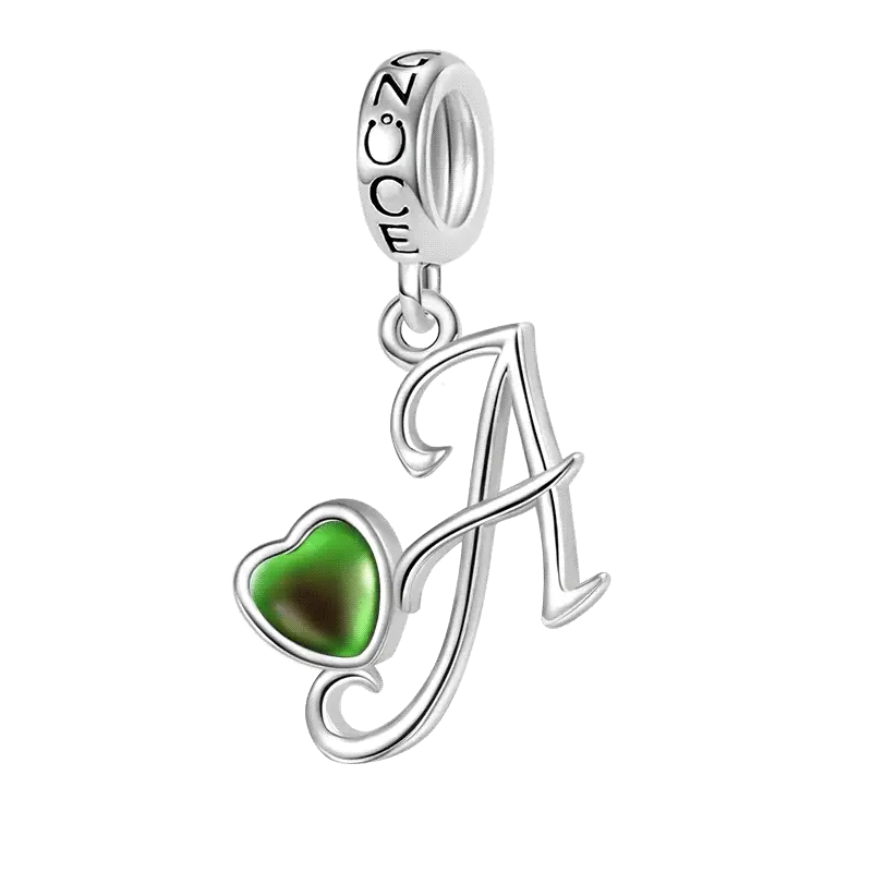 Gnoce Best Initial Letter Mood Charm Platinum-plated Silver Blend