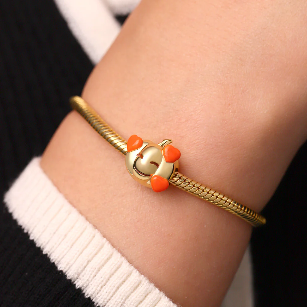 Gnoce Smiling Jack-O-Lantern Charm Platinum-plated Silver Blend - Image 5