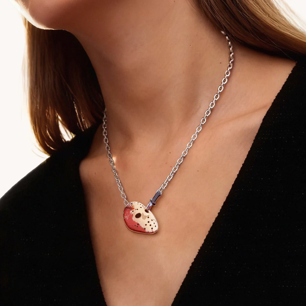 Gnoce Friday the 13th Jason Voorhees Hockey Mask Necklace - Image 3