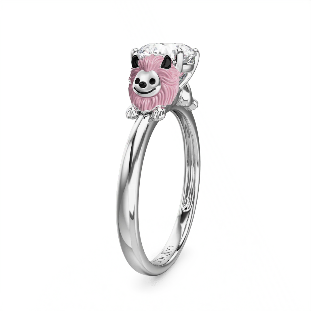 Gnoce Jinx Monster Embraces Moissanite Ring Platinum-plated Silver Blend - Image 5
