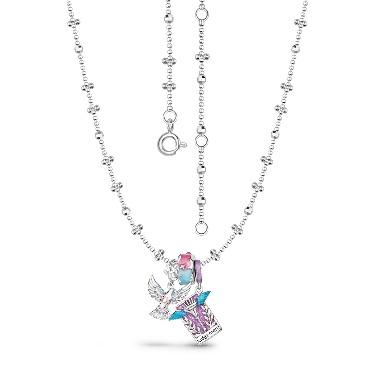 Gnoce Peace Dove and Judgement Tarot Pendant Necklace Set - Image 5