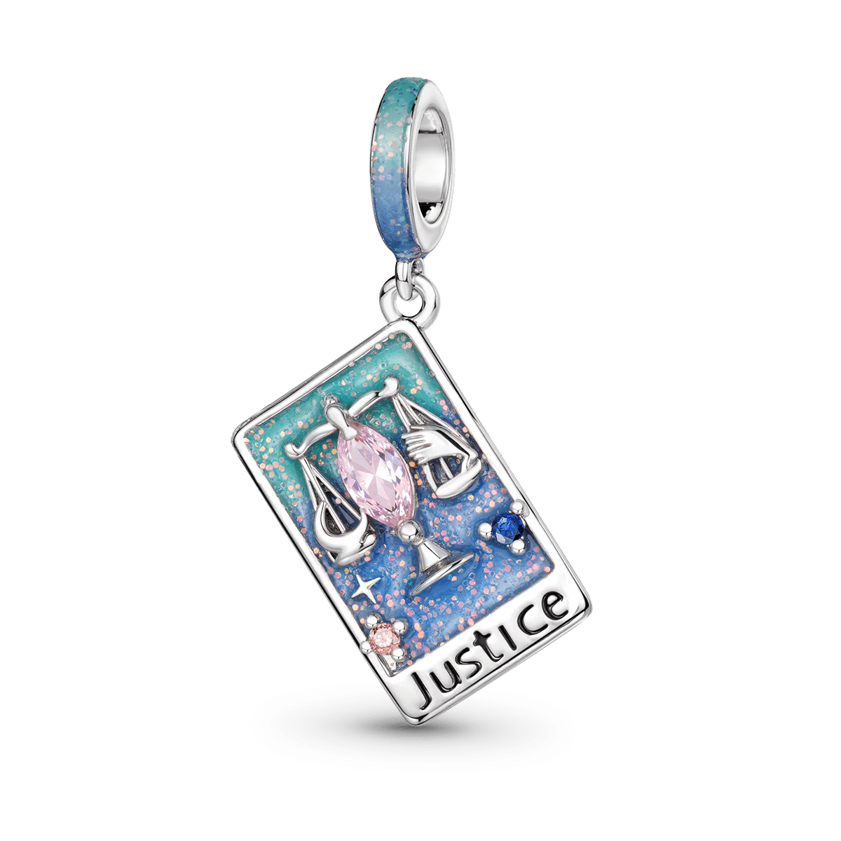 Gnoce Justice Tarot Glow-in-the-Dark Charm Platinum-plated Silver Blend - Image 2
