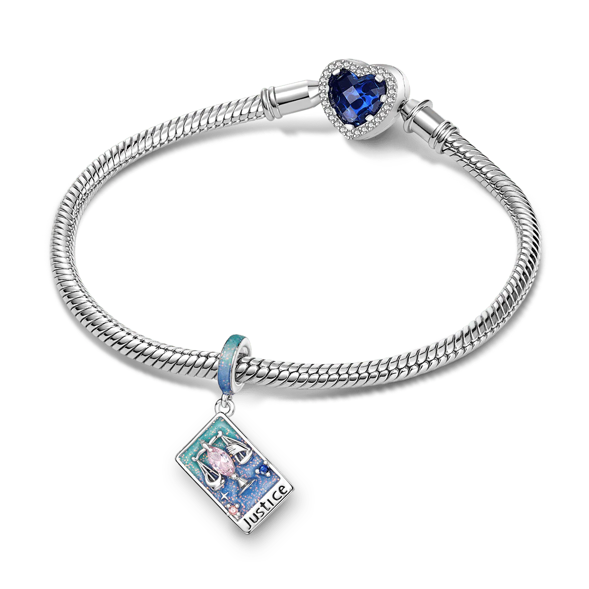 Gnoce Justice Tarot Glow-in-the-Dark Charm Platinum-plated Silver Blend - Image 4