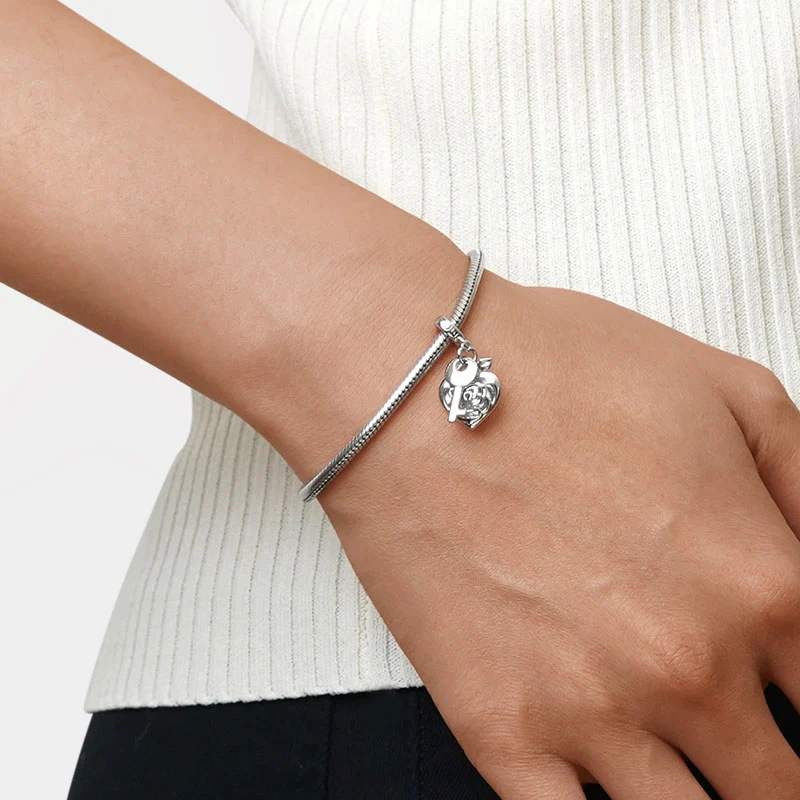 Gnoce Key to Your Heart Charm Platinum-plated Silver Blend - Image 5
