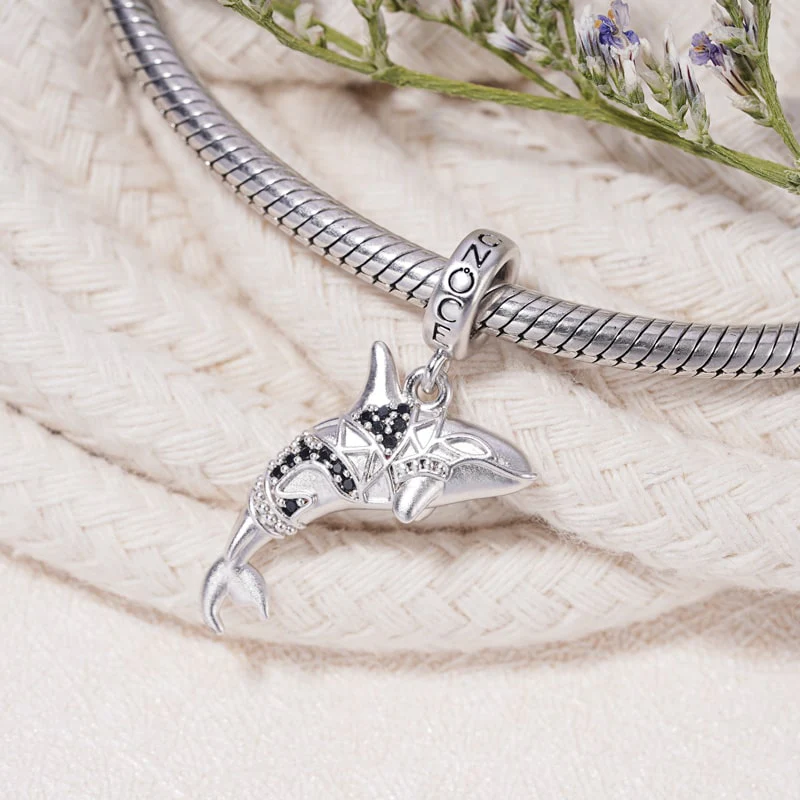 Gnoce Killer Whale Orca Charm Platinum-plated Silver Blend - Image 2