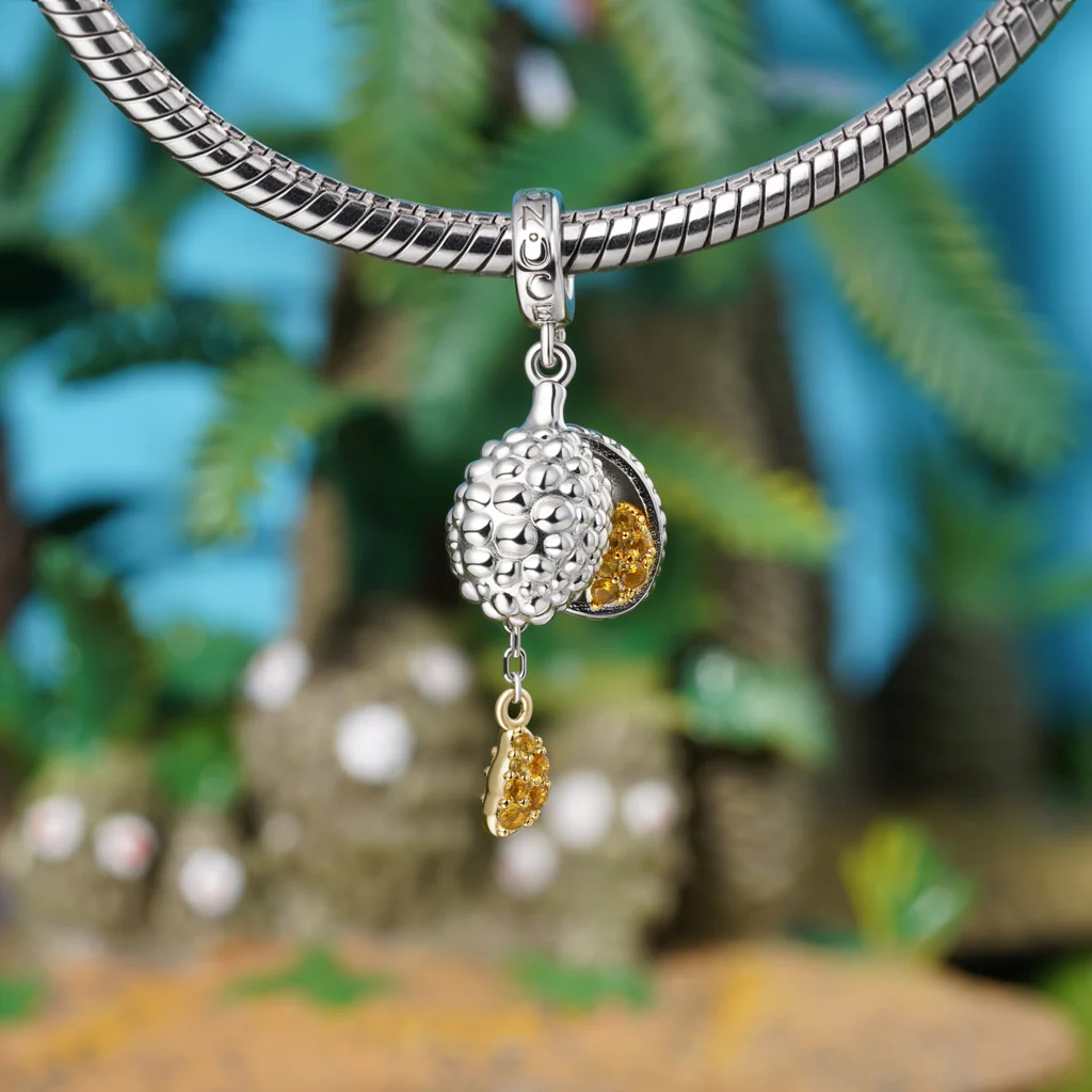 Gnoce King of Fruits Durian Charm Platinum-plated Silver Blend - Image 3