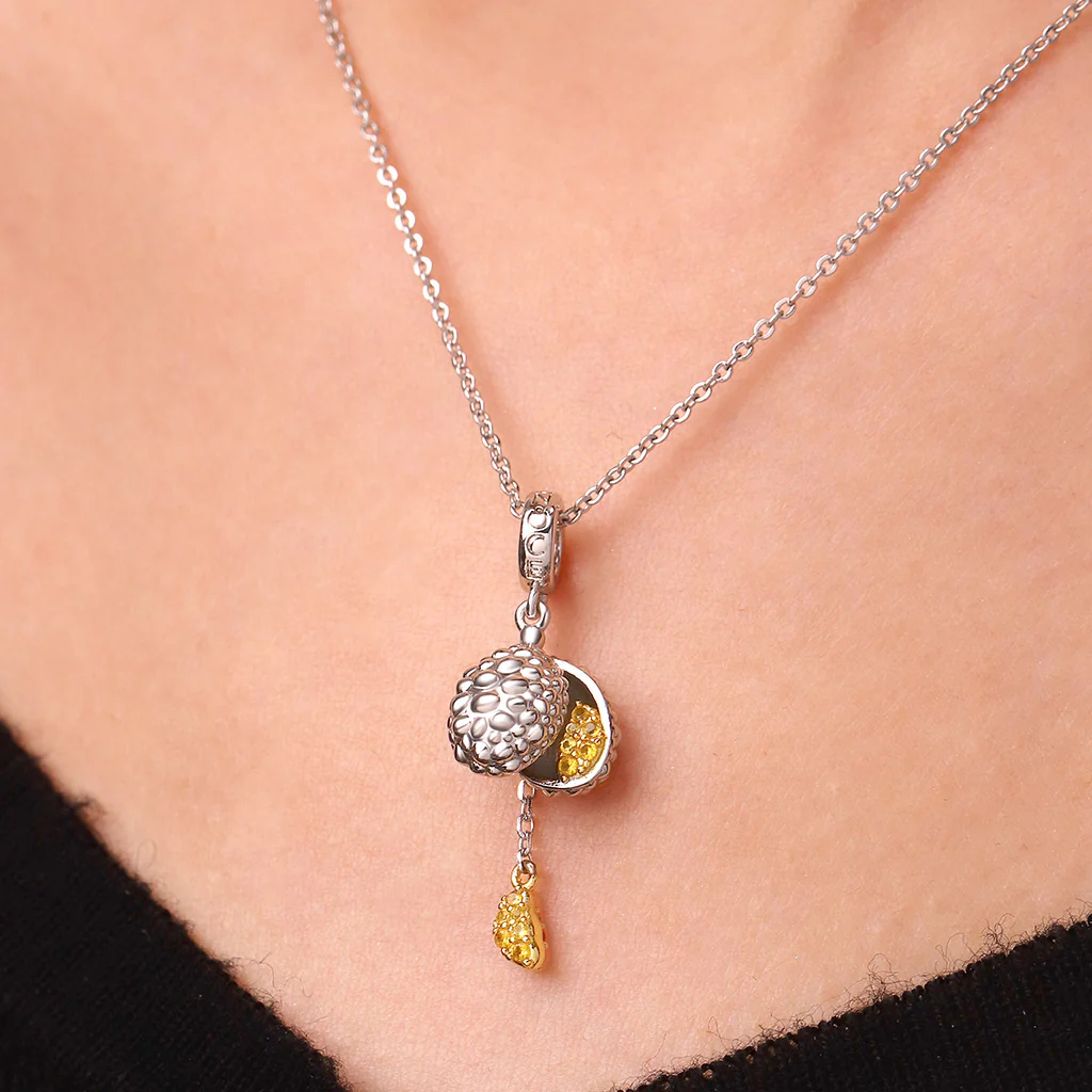 Gnoce King of Fruits Durian Charm Platinum-plated Silver Blend - Image 5