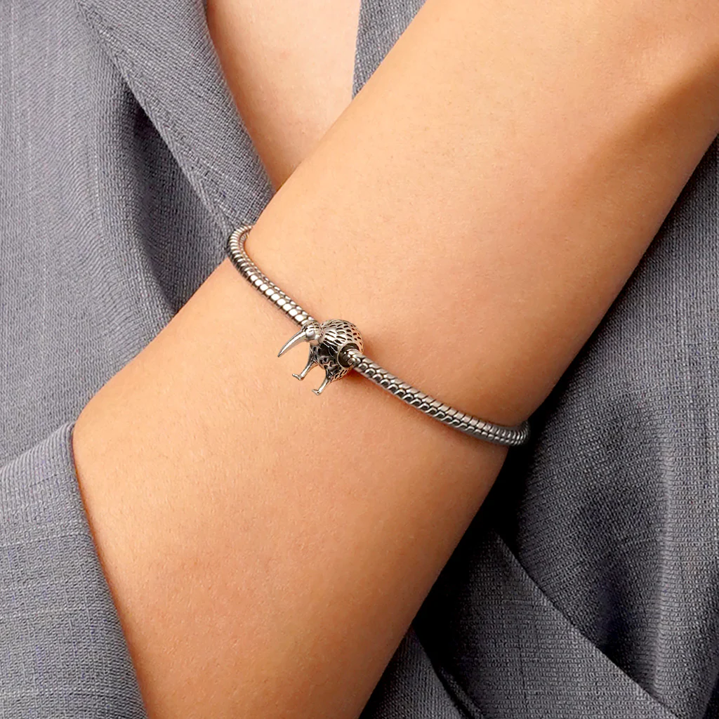 Gnoce Kiwi Bird Charm Platinum-plated Silver Blend - Image 5