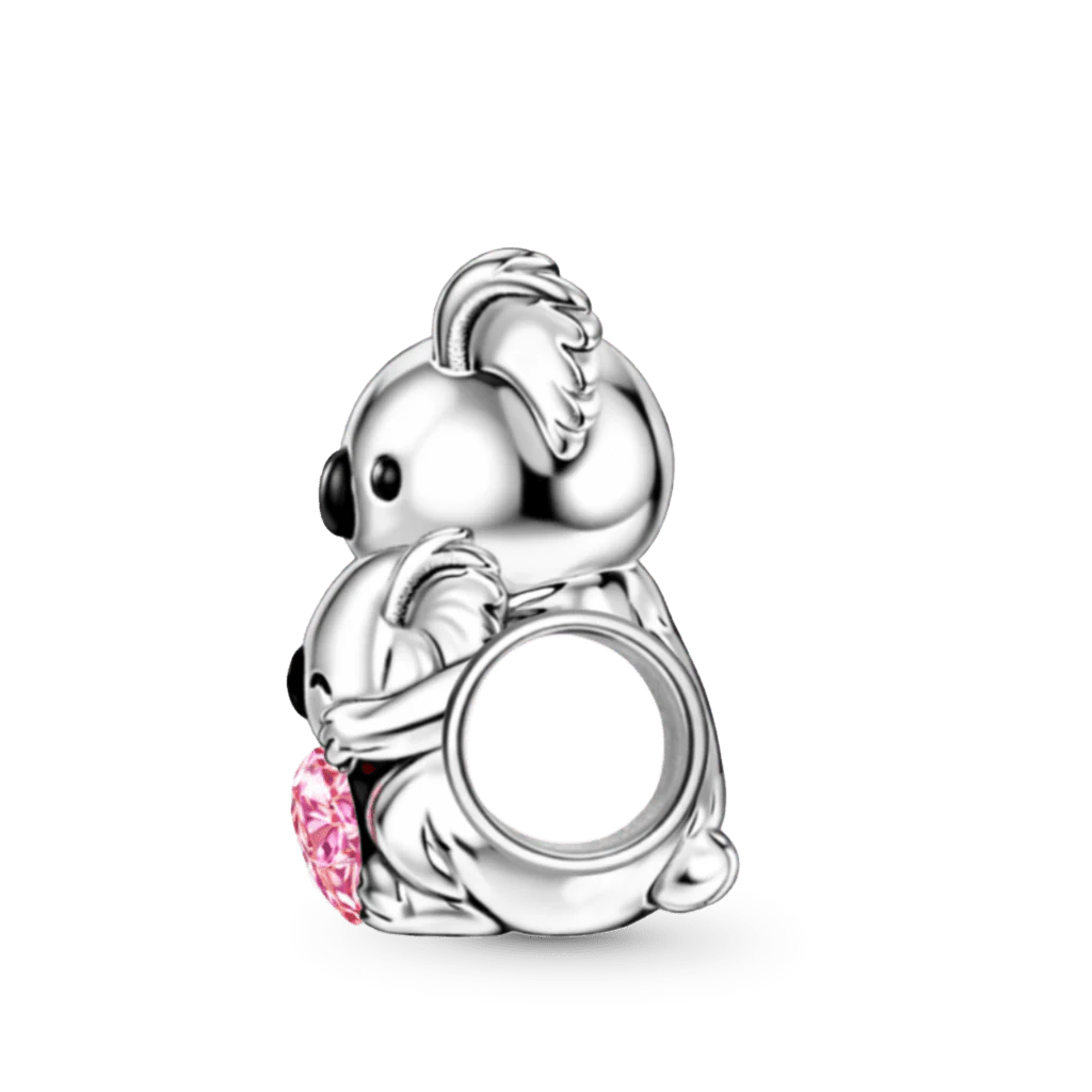 Gnoce  Koala Embraces Baby Personalized Heart Birthstone Charm - Image 6