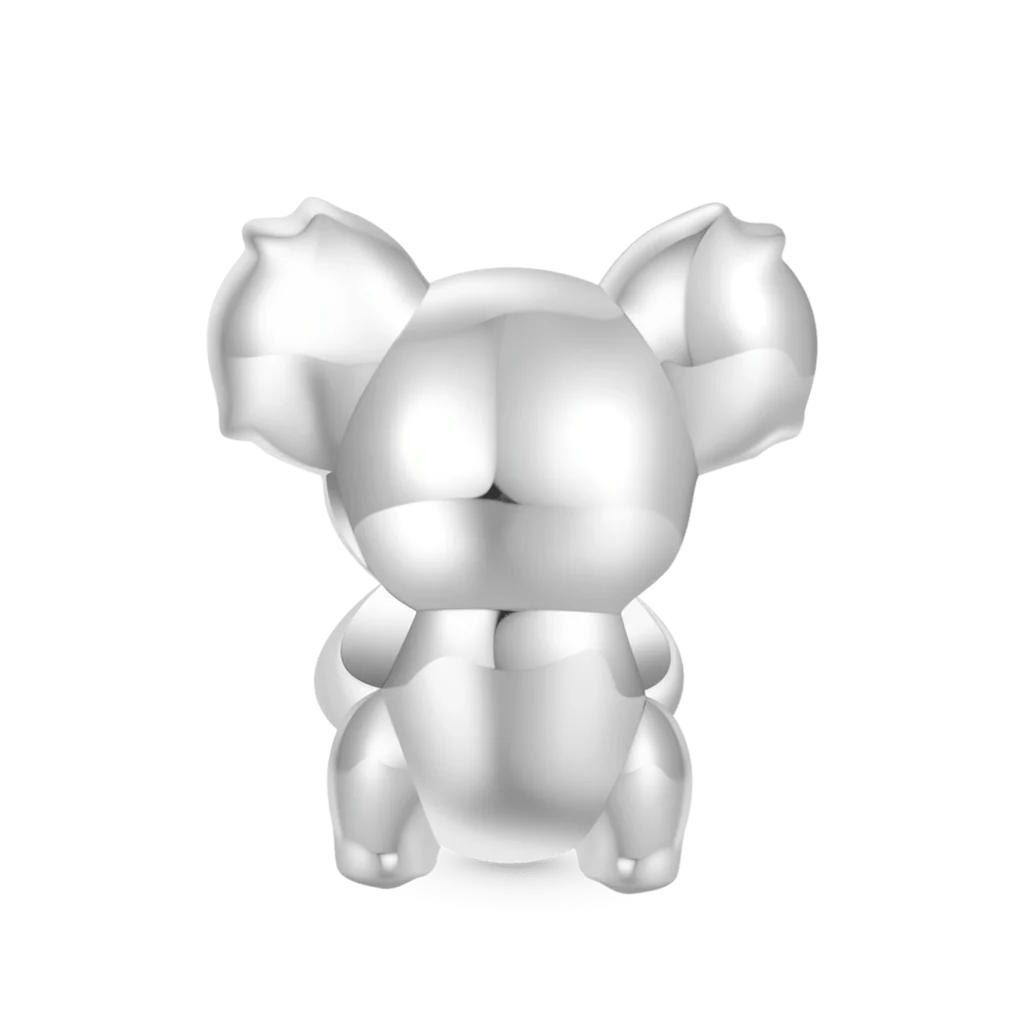 Gnoce Koala Embraces Heart Charm Platinum-plated Silver Blend - Image 2