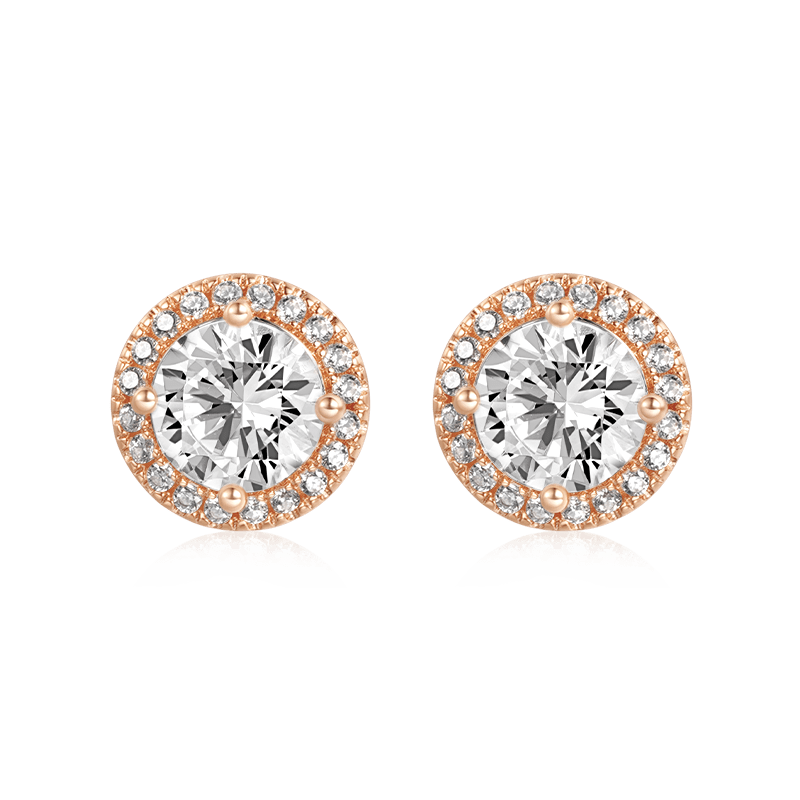 Gnoce Luxe Large Halo Stud Earrings Platinum-plated Silver Blend - Image 3